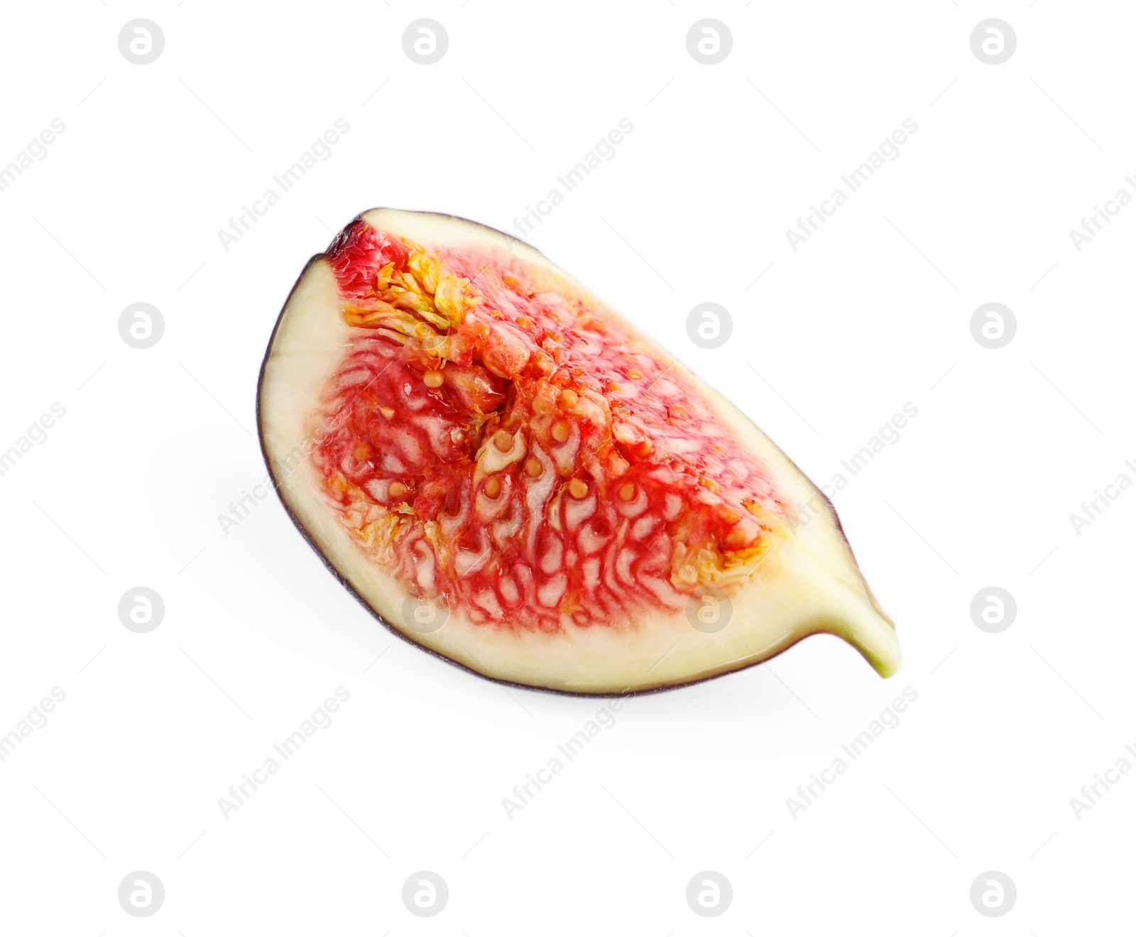 Photo of Slice of fresh fig isolated on white