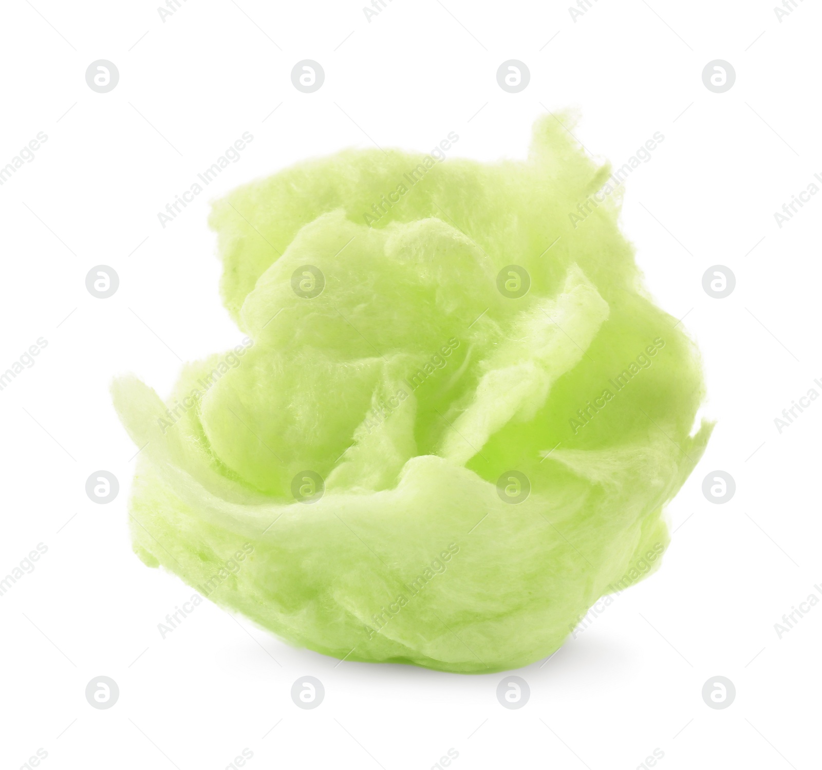 Photo of Sweet green cotton candy isolated on white