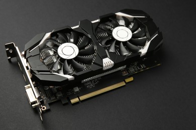 One computer graphics card on black background