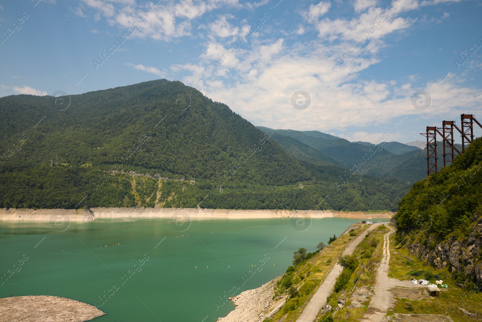 Photo of BATUMI, GEORGIA - AUGUST 13, 2022: View of beautiful landscape with river and mountains