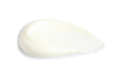 Photo of Delicious sour cream on white background. Dairy product