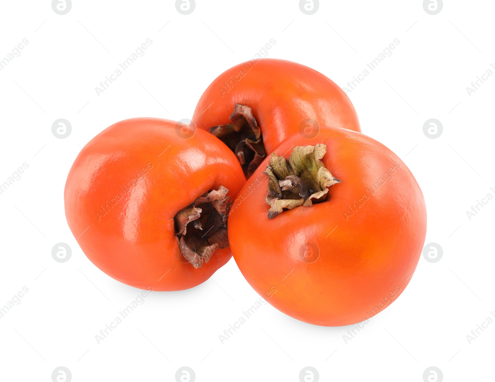 Photo of Delicious ripe juicy persimmons isolated on white