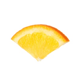 Slice of ripe orange isolated on white