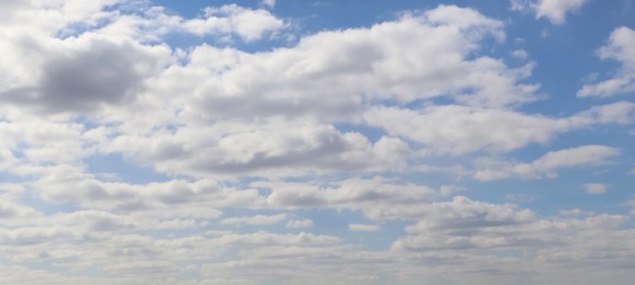 Image of Beautiful blue sky with white clouds, banner design