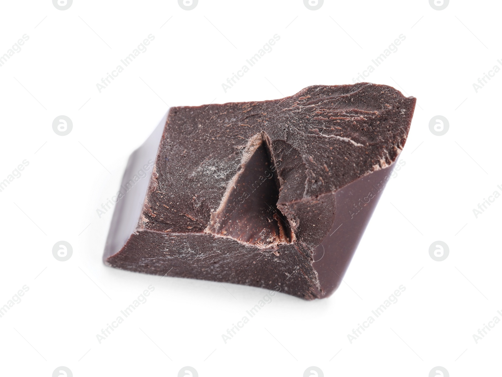 Photo of Piece of dark chocolate isolated on white