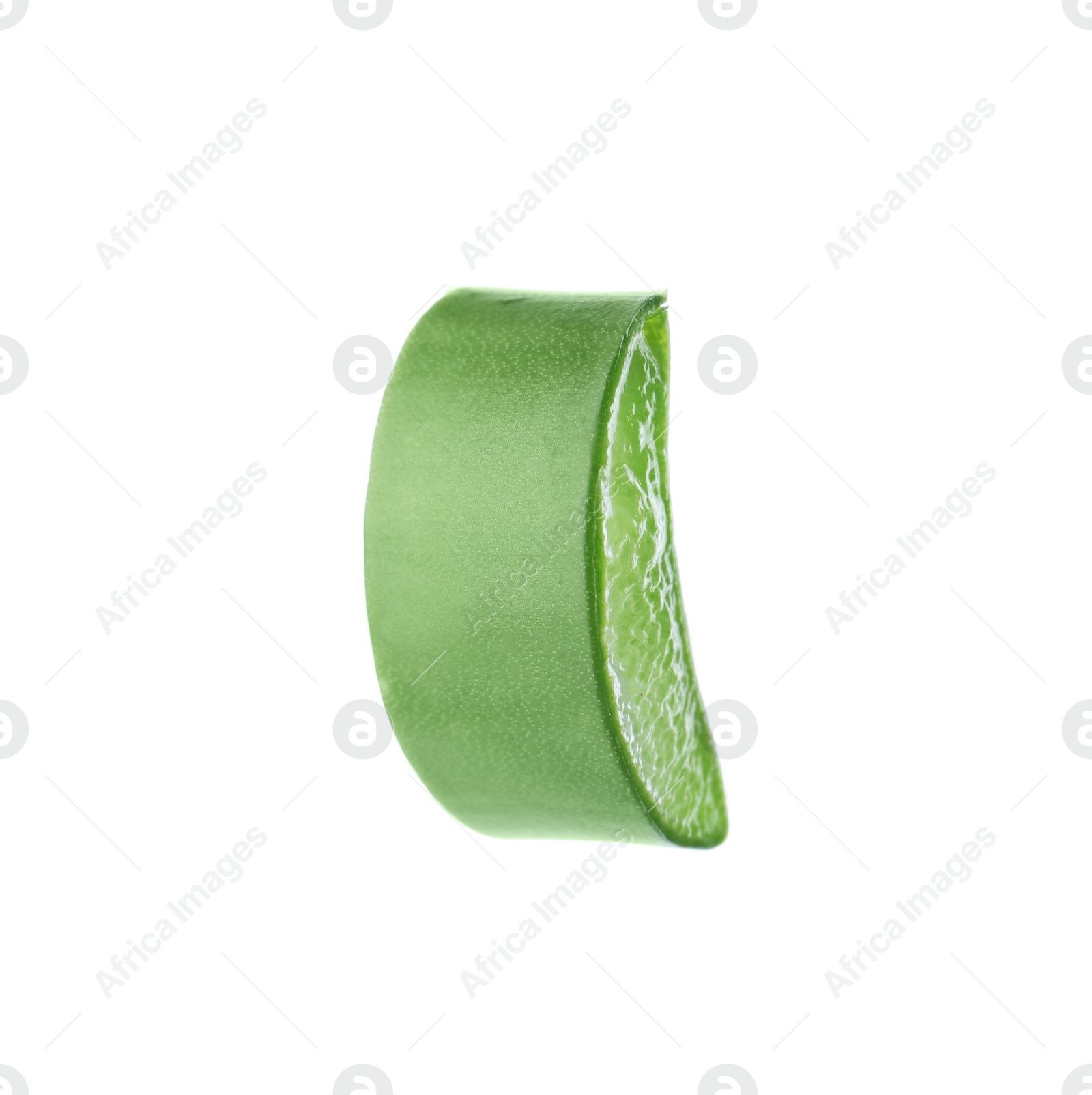 Photo of Aloe vera slice on white background