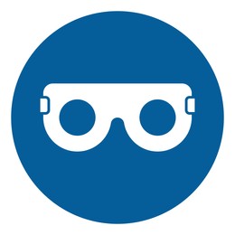 Image of International Maritime Organization (IMO) sign, illustration. Eye protection symbol