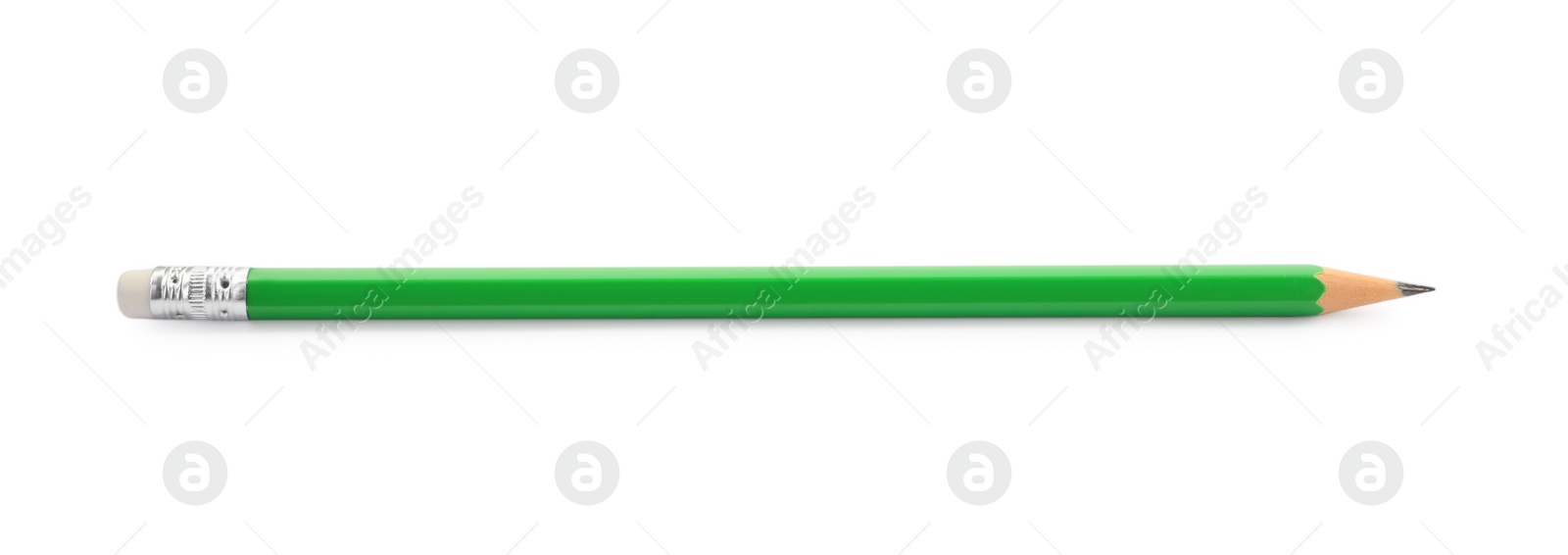 Photo of One sharp graphite pencil isolated on white