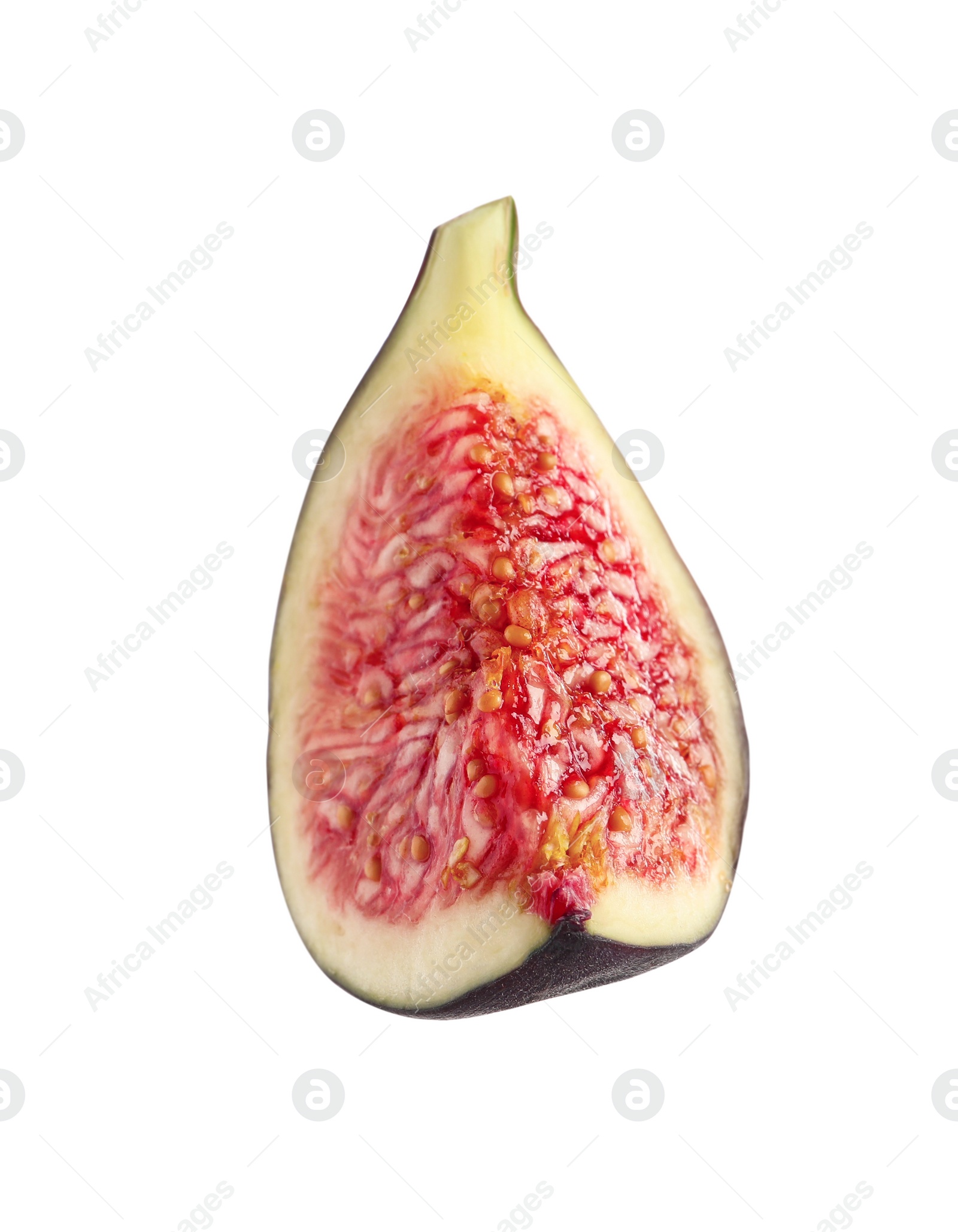 Photo of Slice of fresh fig isolated on white