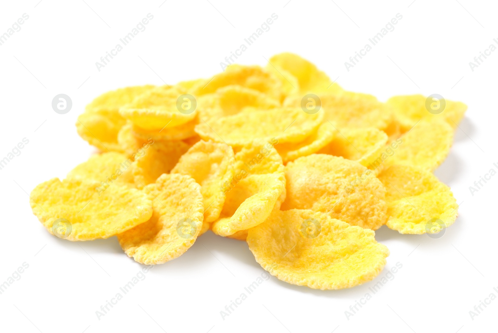 Photo of Tasty crispy corn flakes isolated on white