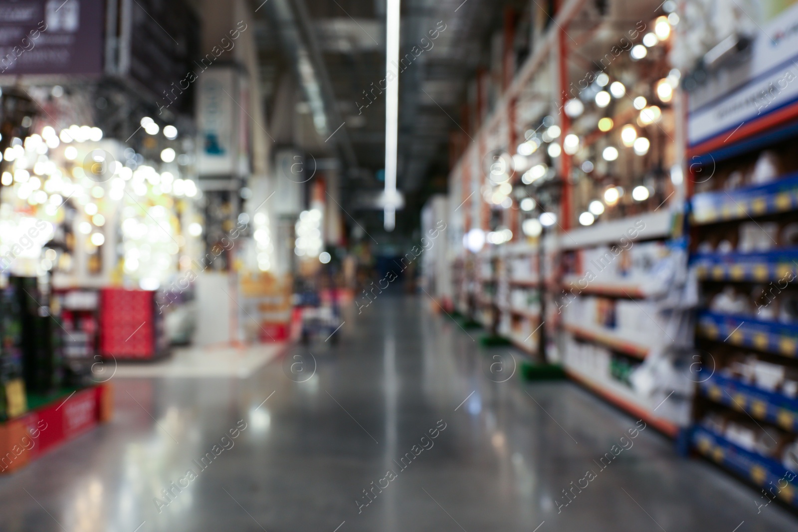 Photo of Blurred view of shopping mall interior. Bokeh effect