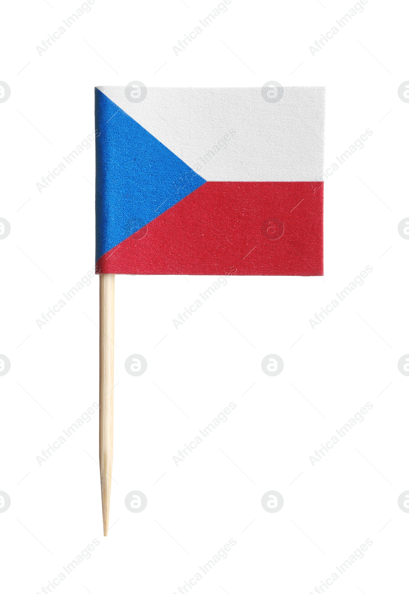 Photo of Small paper flag of Czech Republic isolated on white