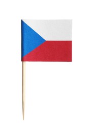Small paper flag of Czech Republic isolated on white
