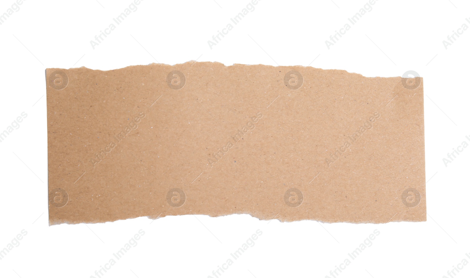 Photo of Piece of brown paper isolated on white, top view. Space for text