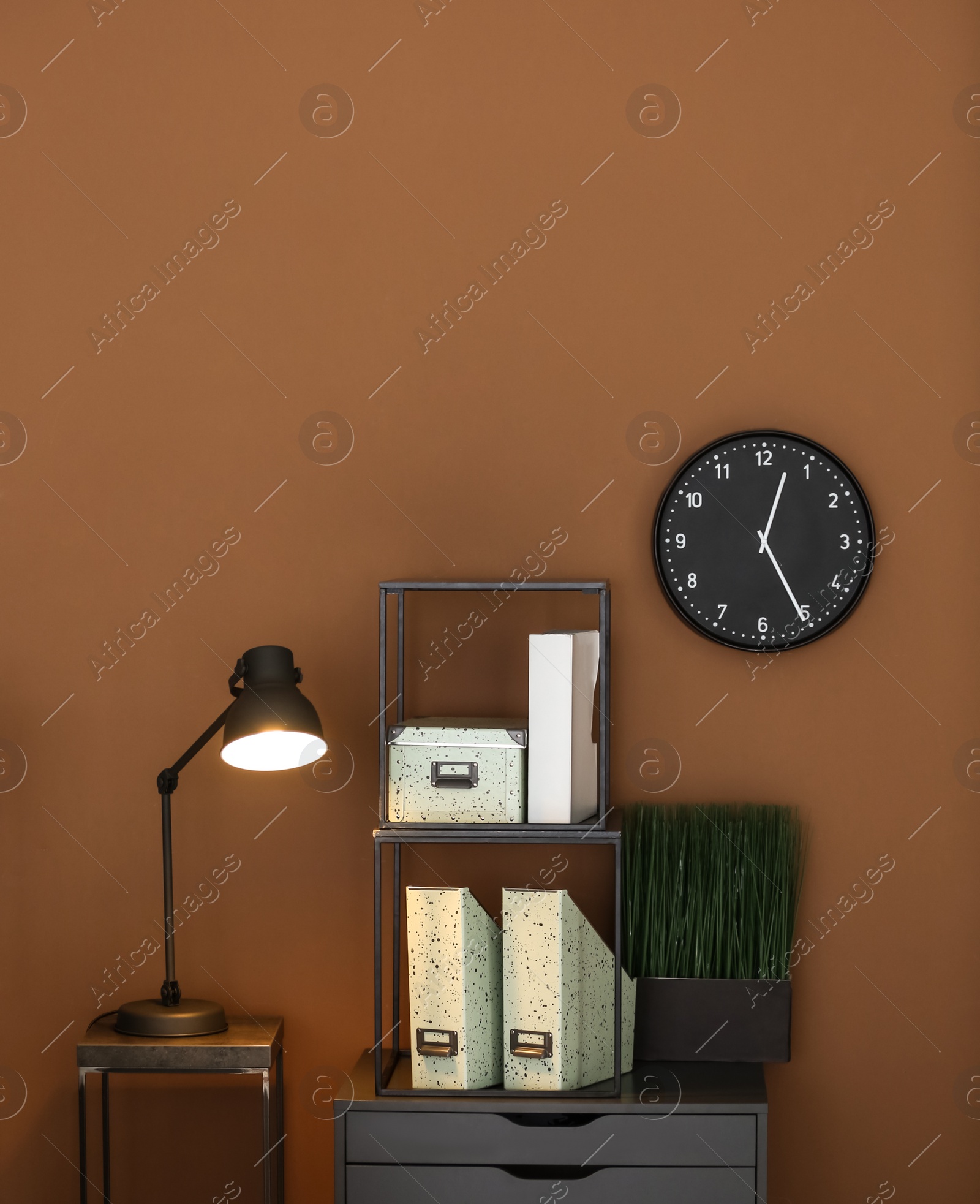 Photo of Room interior with modern table lamp