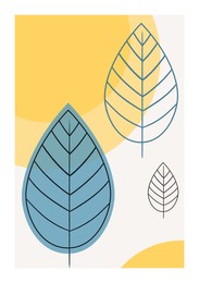 Beautiful image with leaves and yellow shapes