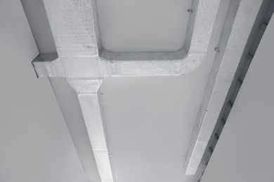 Ceiling with ventilation system indoors, bottom view