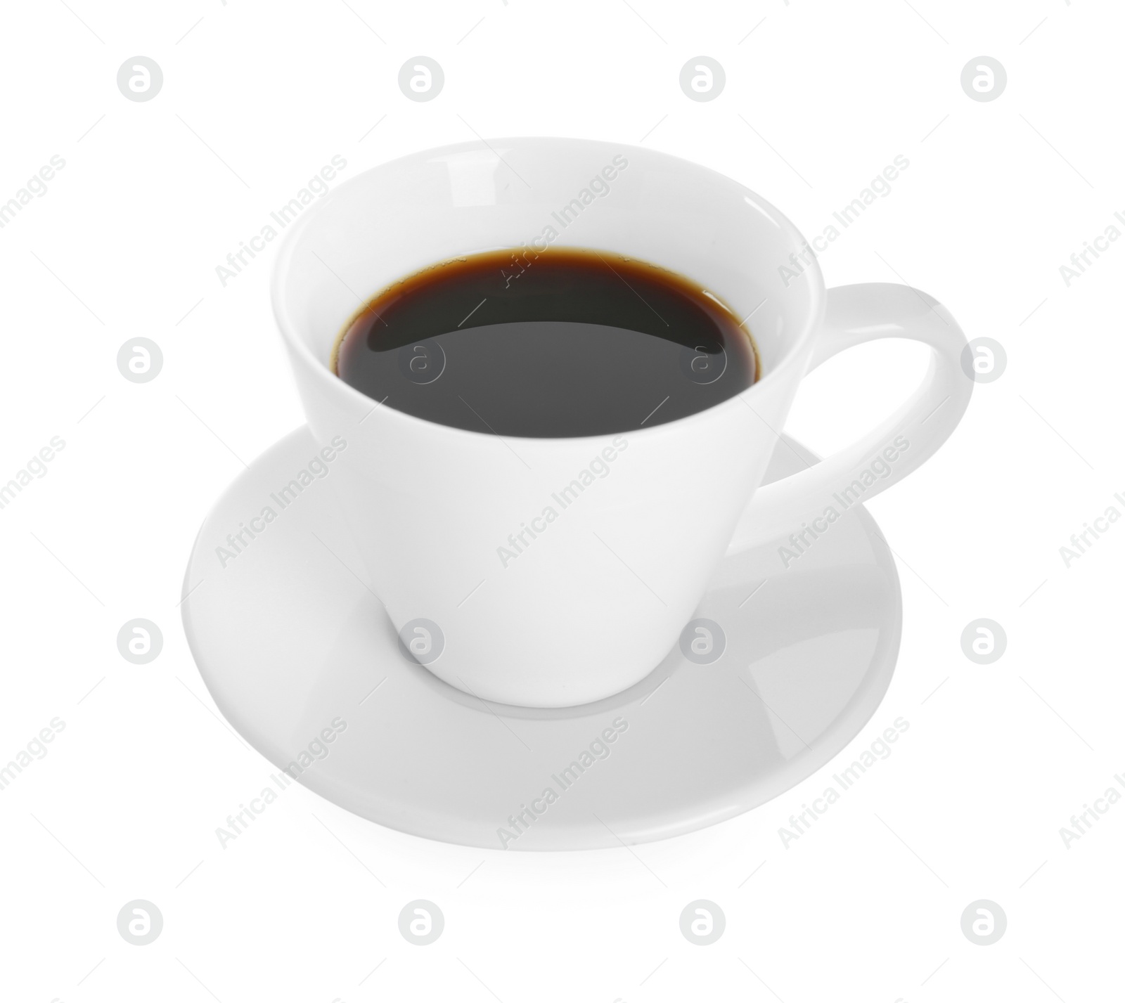 Photo of Cup of tasty coffee isolated on white