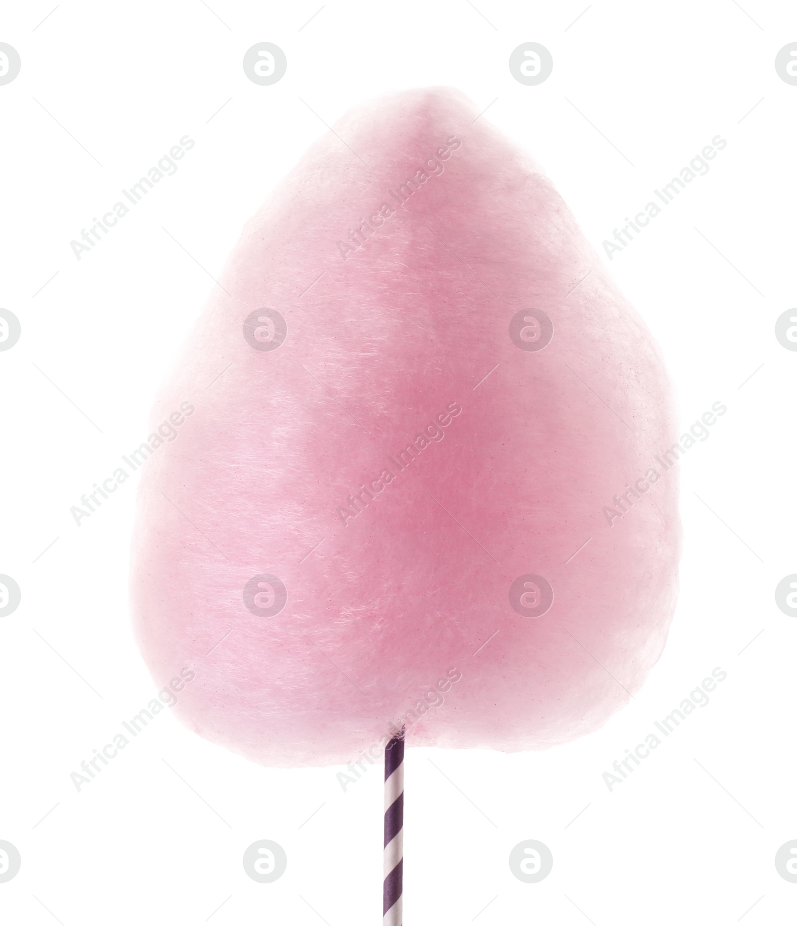 Photo of One sweet pink cotton candy isolated on white