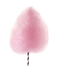 One sweet pink cotton candy isolated on white