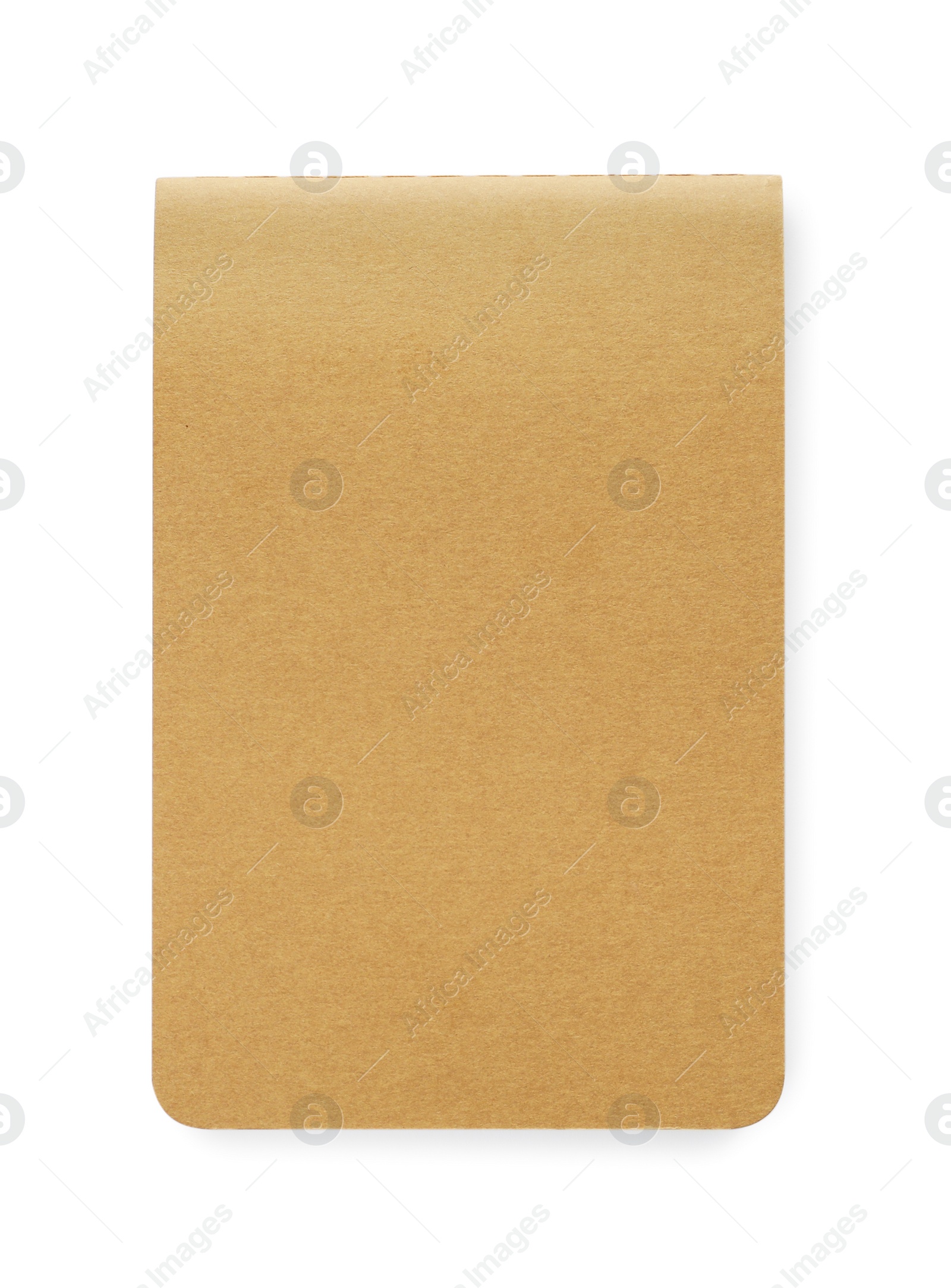 Photo of New stylish kraft planner isolated on white, top view