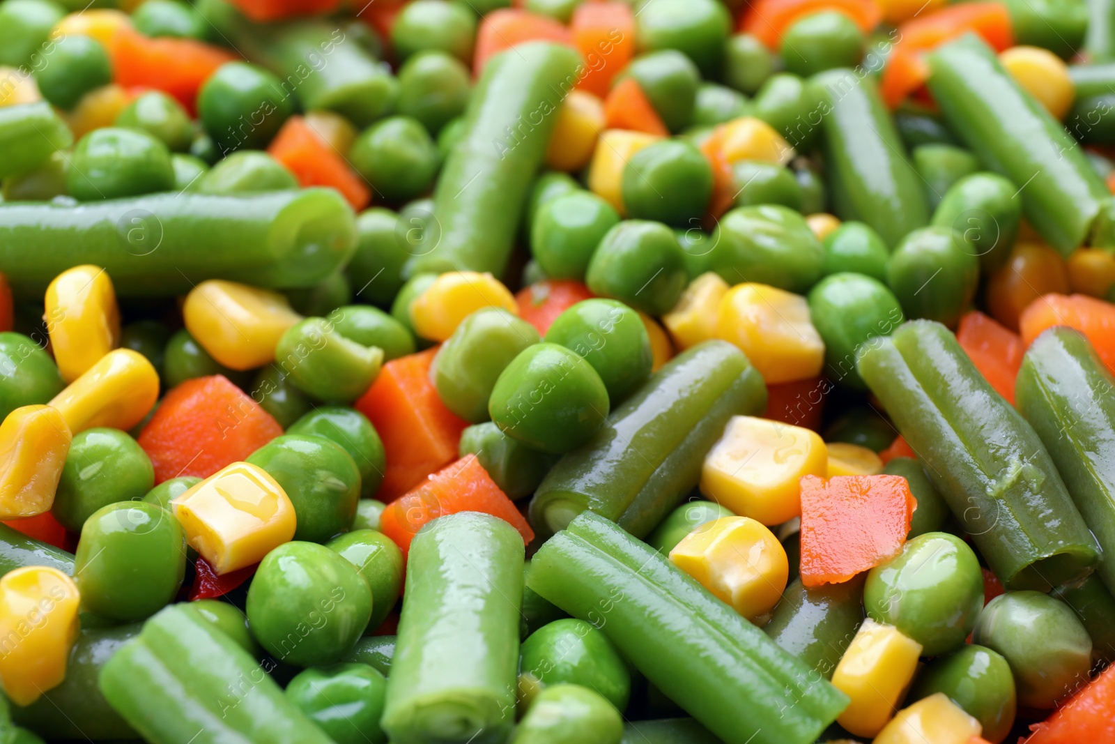 Photo of Mix of fresh vegetables as background, closeup