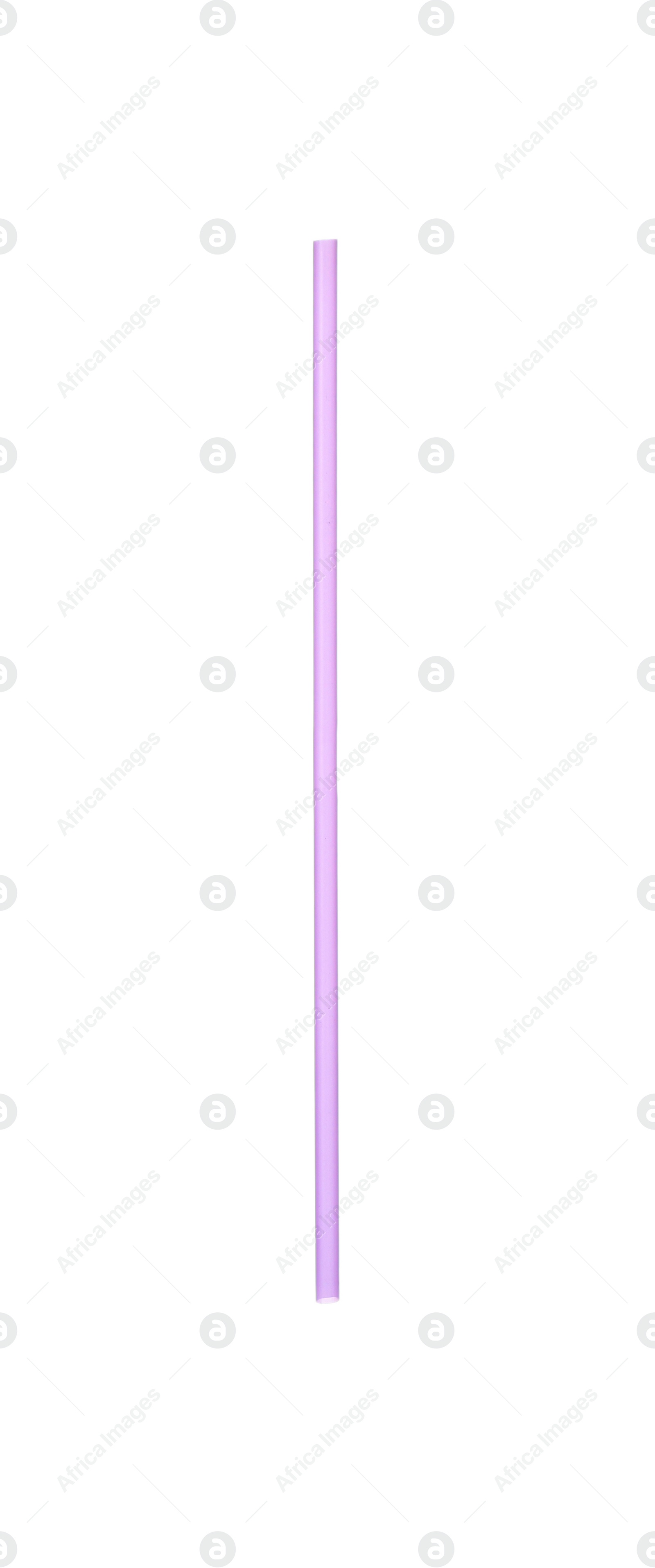 Photo of Violet plastic straw for drink isolated on white