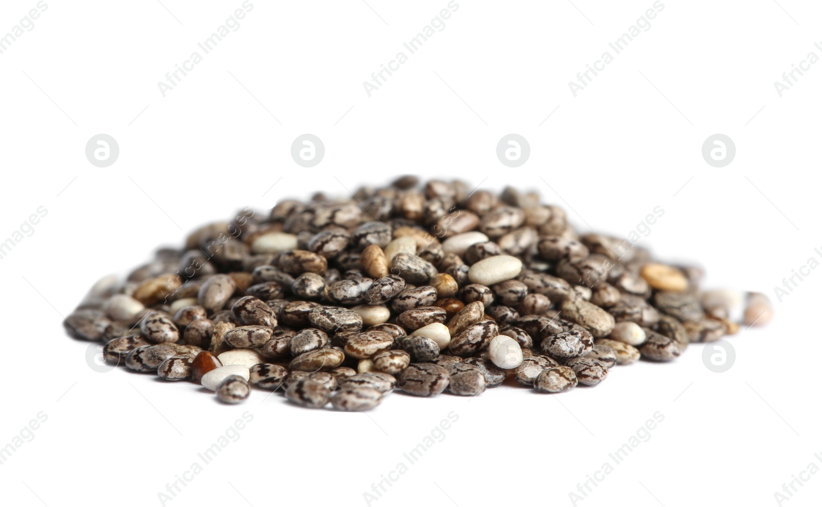 Photo of Pile of chia seeds isolated on white