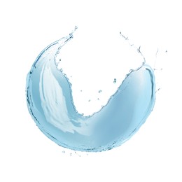 Splash of fresh water in shape of circle isolated on white