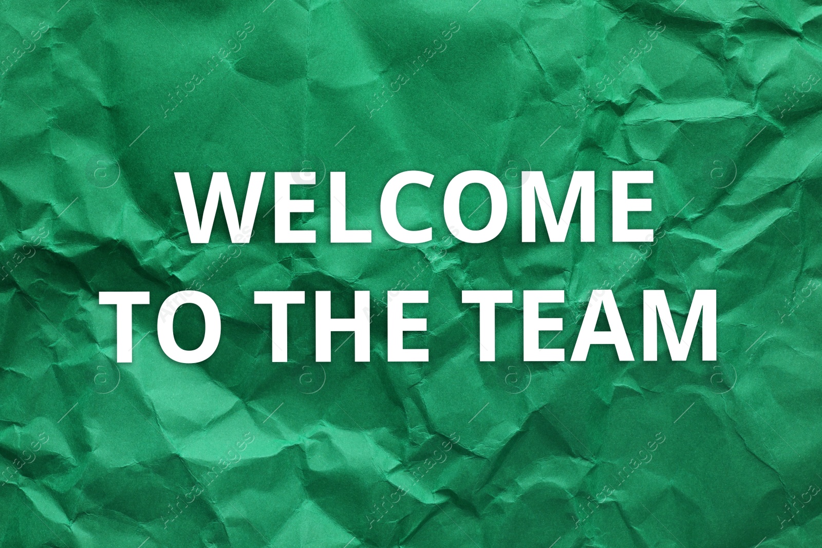 Image of Crumpled paper with phrase Welcome to the team