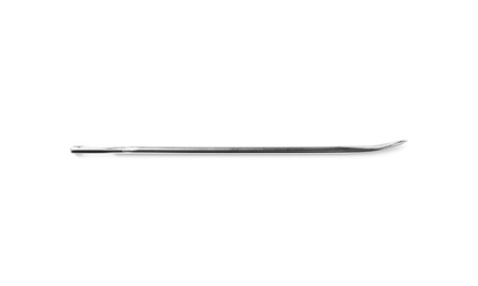 Photo of Stitching needle for leather working isolated on white, top view
