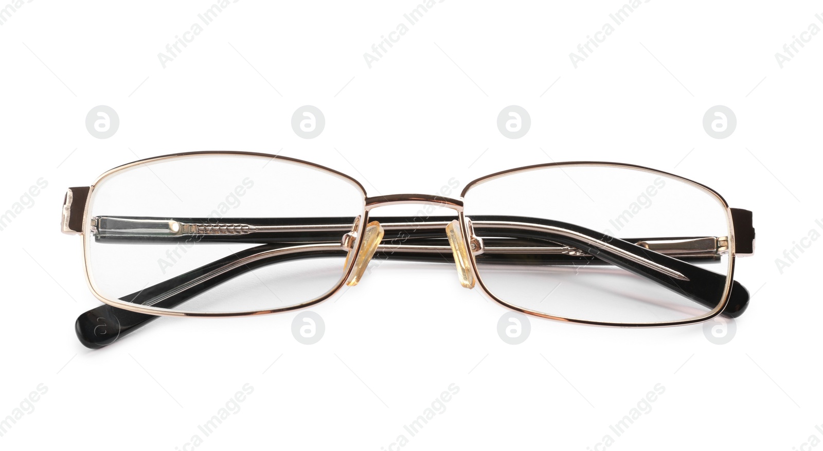 Glasses with corrective lenses on white background. Vision problem Photo of Glasses with corrective lenses on white background. Vision problem