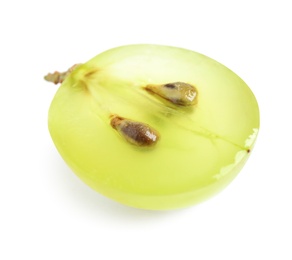 Fresh ripe cut juicy grape on white background