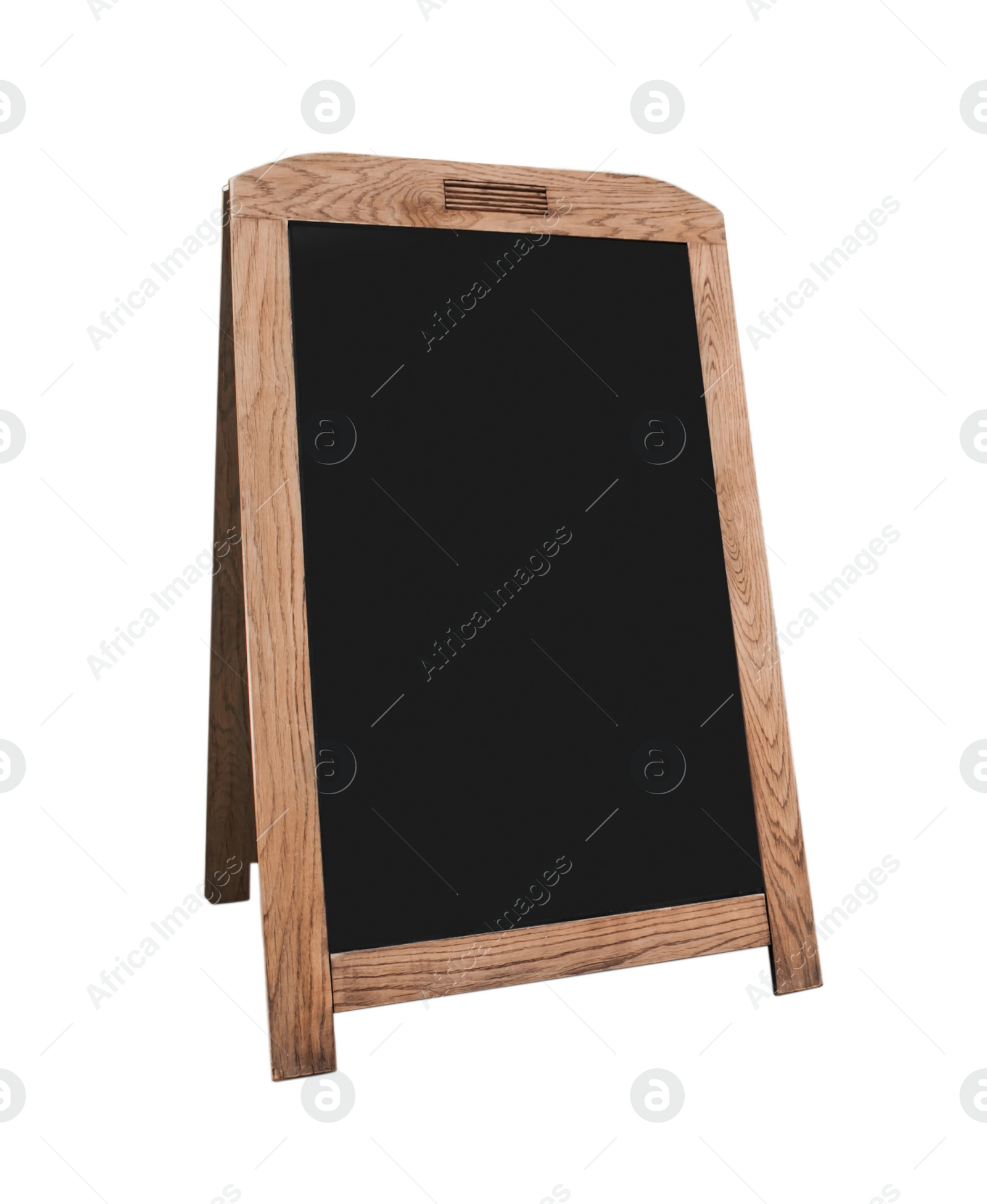 Image of Blank advertising A-board on white background. Mockup for design