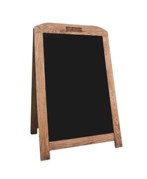 Image of Blank advertising A-board on white background. Mockup for design