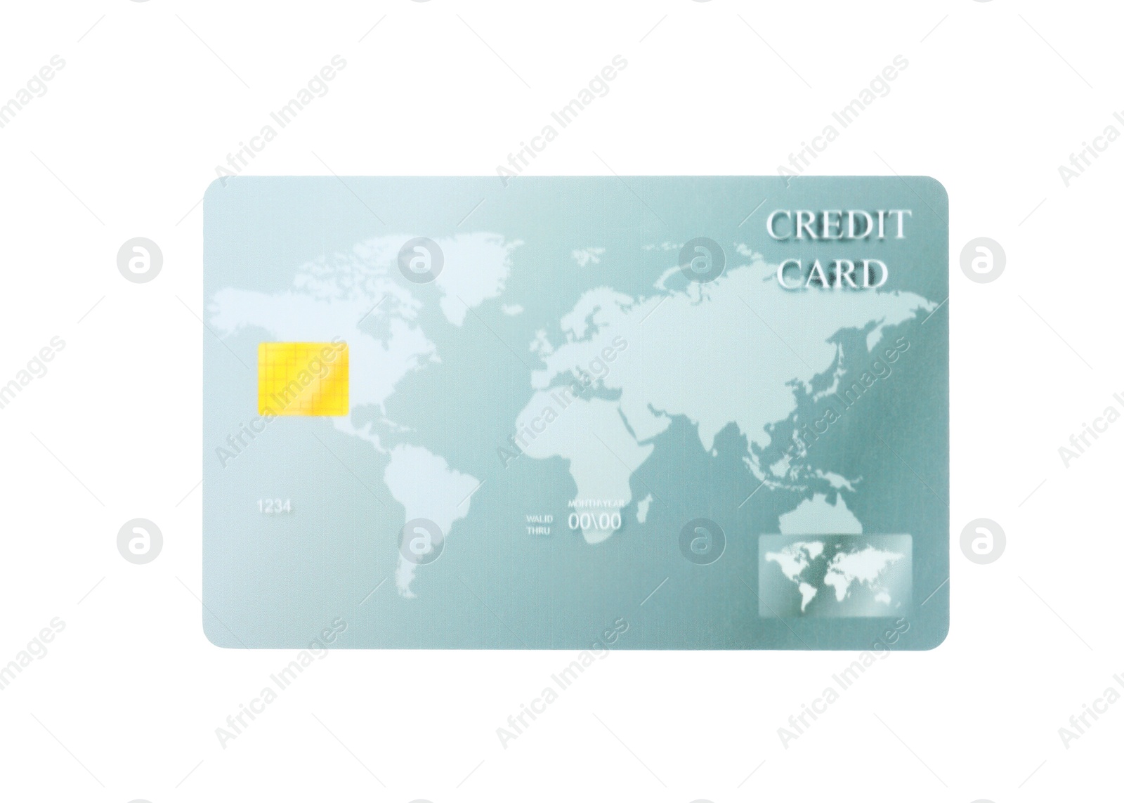 Photo of Grey plastic credit card isolated on white