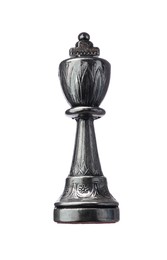 One black chess king isolated on white