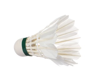 One feather badminton shuttlecock isolated on white