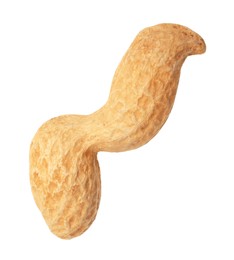 Photo of One fresh unpeeled peanut isolated on white
