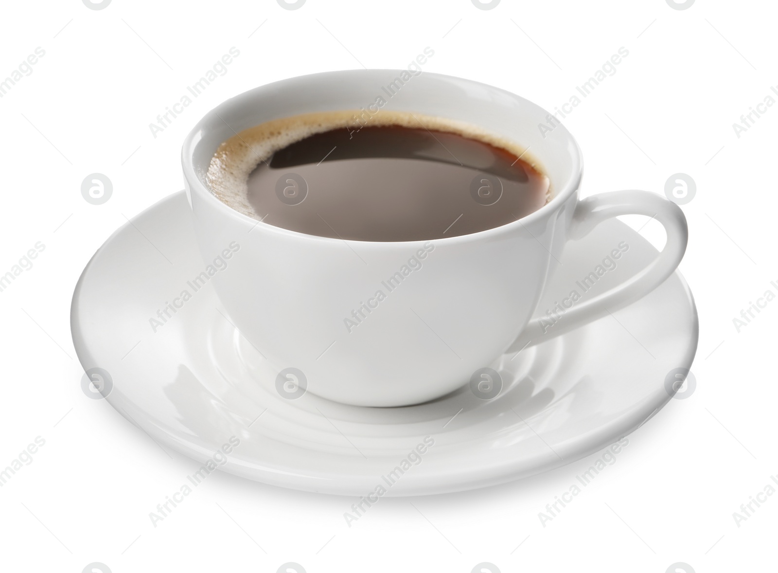 Photo of Cup of aromatic coffee isolated on white