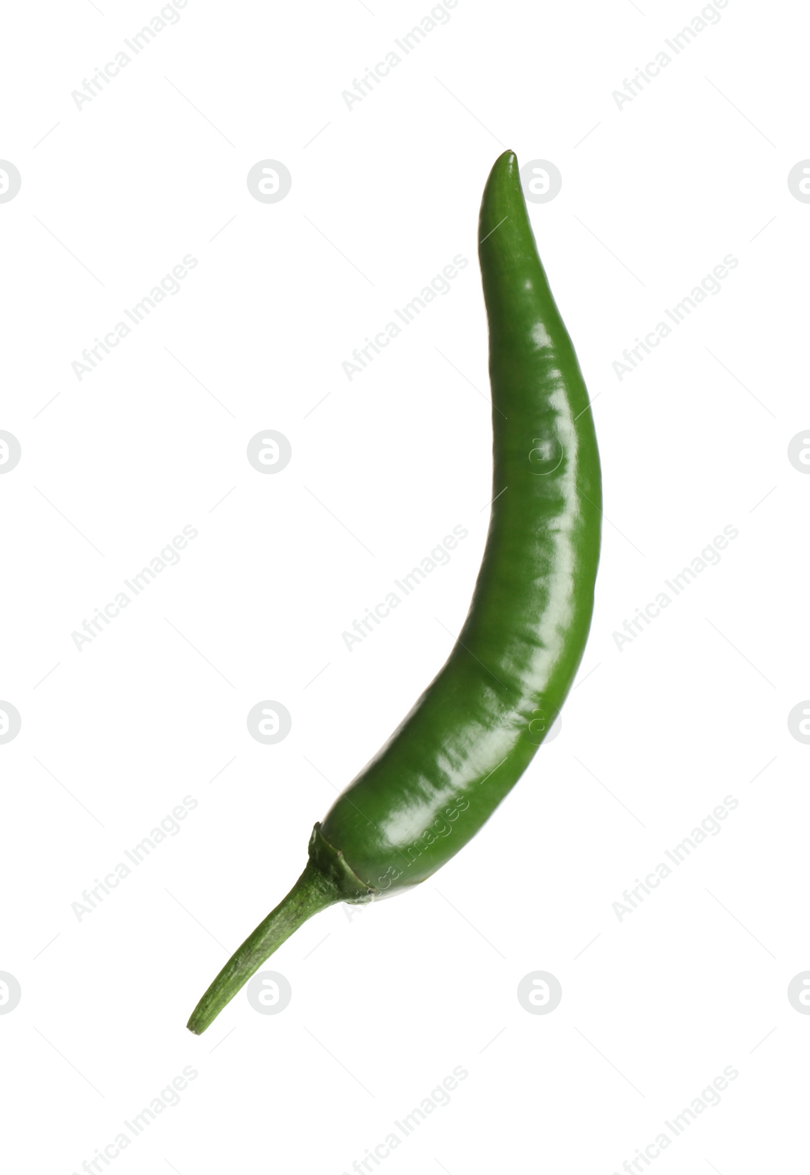 Photo of Green hot chili pepper isolated on white