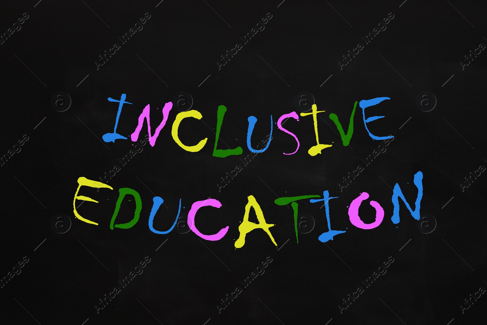 Image of Phrase INCLUSIVE EDUCATION written on blackboard. DEI concept
