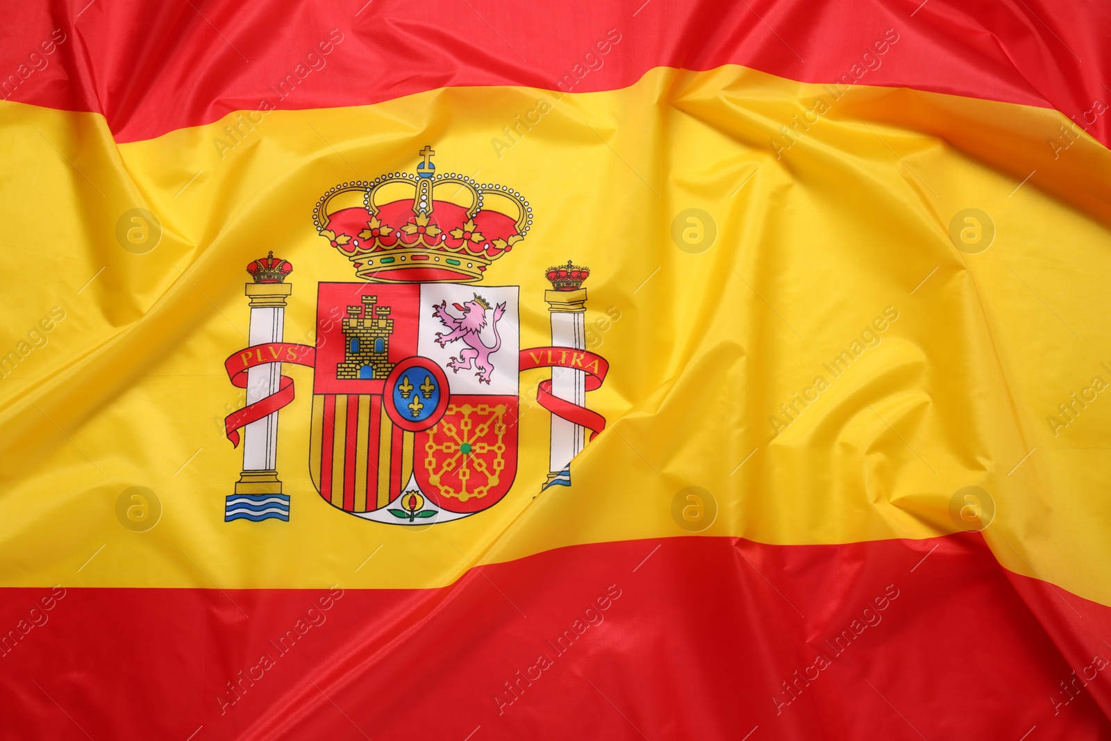 Photo of Flag of Spain as background, top view. National symbol