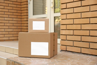 Photo of Delivered parcels on porch near front door