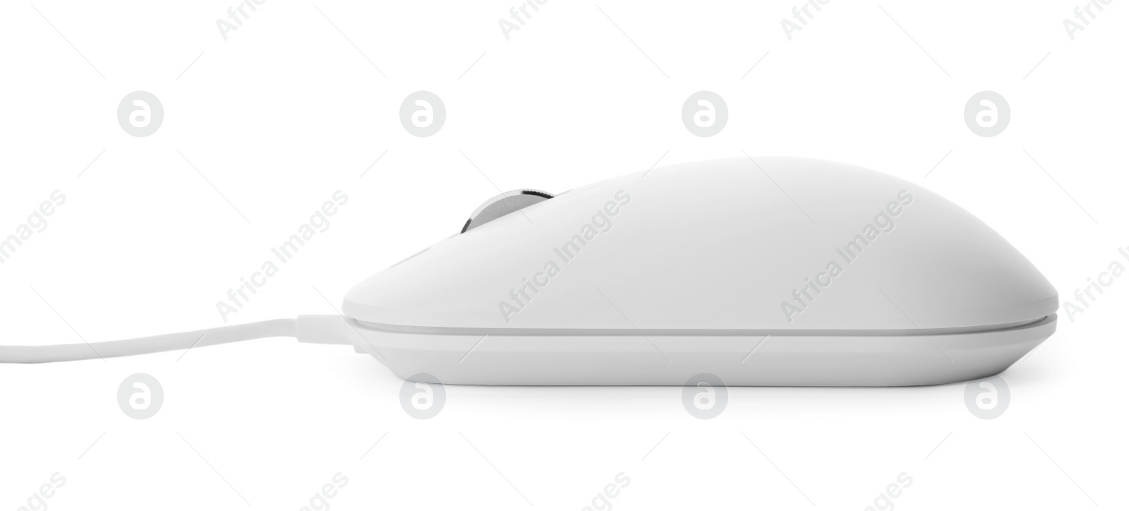 Photo of Modern wired optical mouse isolated on white