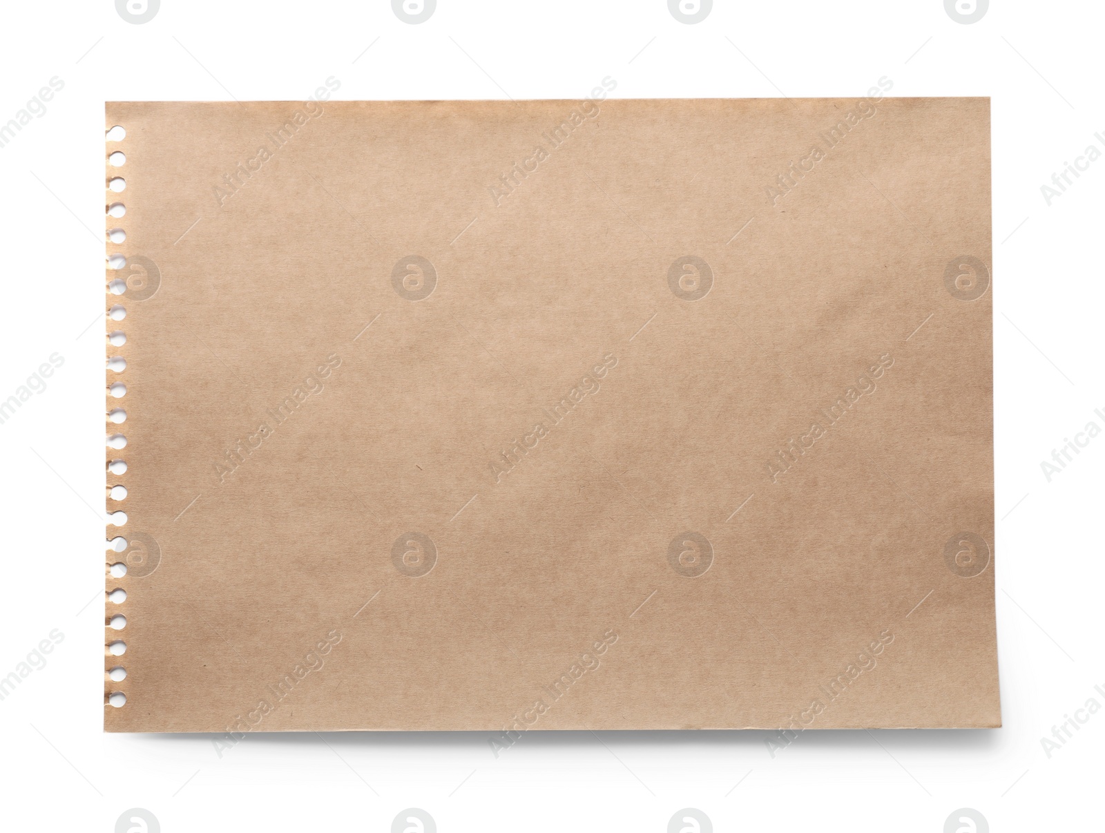 Photo of Sheet of kraft paper isolated on white, top view