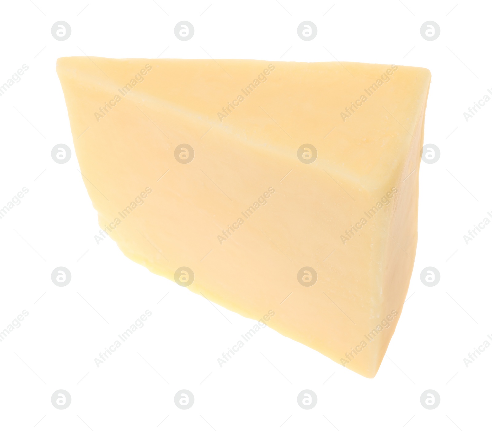 Photo of Piece of tasty cheese isolated on white