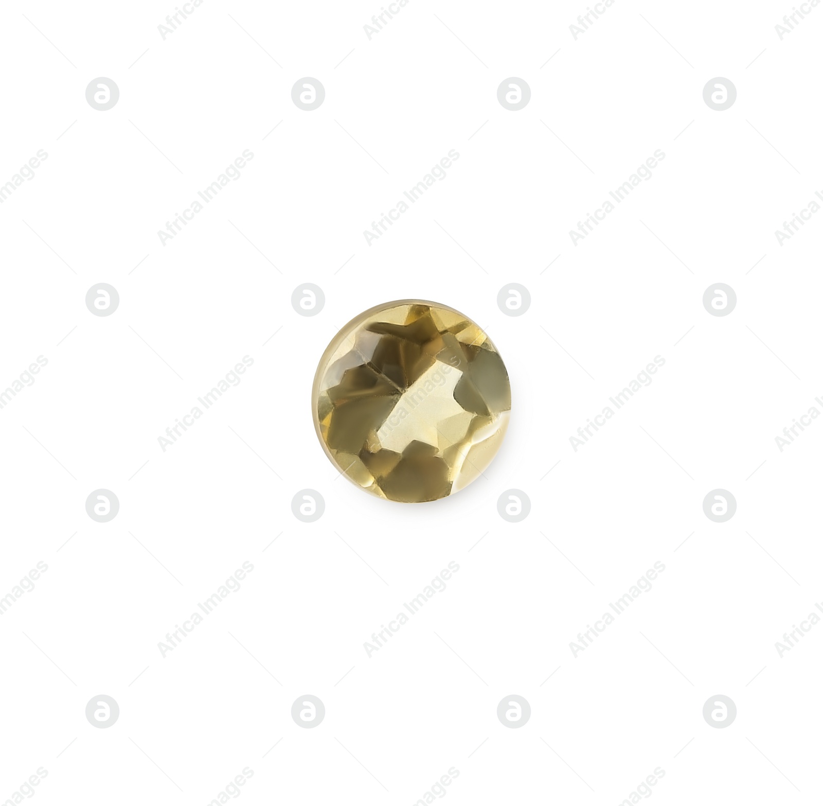 Photo of Beautiful gemstone for jewelry on white background, top view