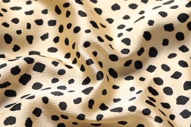 Texture of polka dot fabric as background, above view
