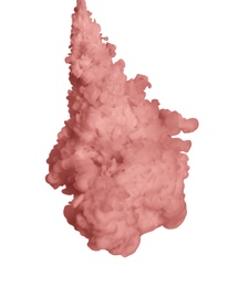 Splash of pale pink ink on white background